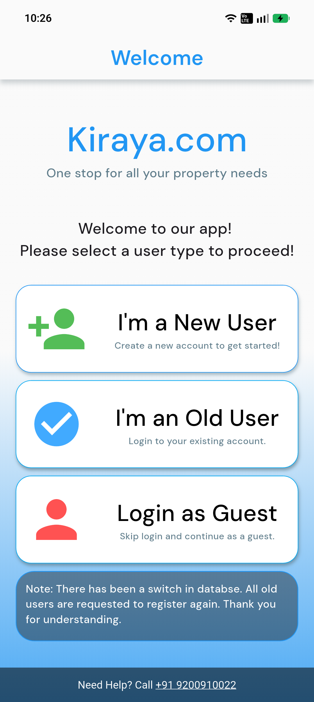 Kiraya Admin App Screen 2